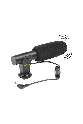 Teltree Shoot Xt-451 Siyah Stereo Mikrofon, 3.5mm Bağlantı, Hot Shoe Montaj, Gürültü Azaltma, Fotoğraf Makinesi/dv İçin Pil Dahil Değil