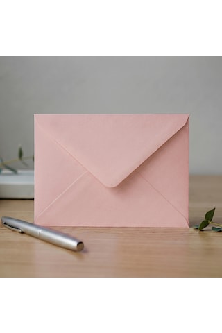 25 Adet 13x18 Cm Premium Kalite Davetiye Zarfı Pembe