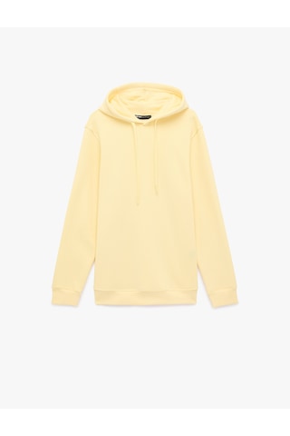 Koton Uzun Kollu Şardonlu Basic Kapşonlu Sweatshirt Sarı 6sam70079mk