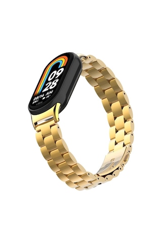 Kilifone - Xiaomi Mi Band 8 Uyumlu - Kordon Metal Kordon - Krd-04 - Siyah