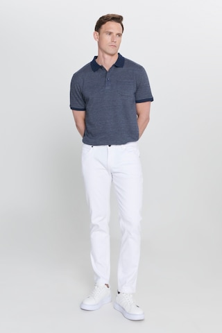 AC&Co / Altınyıldız Classics Erkek Beyaz 360 Derece Her Yöne Esneyen Slim Fit Dar Kesim Diyagonal Desenli Pantolon Çok Renkli