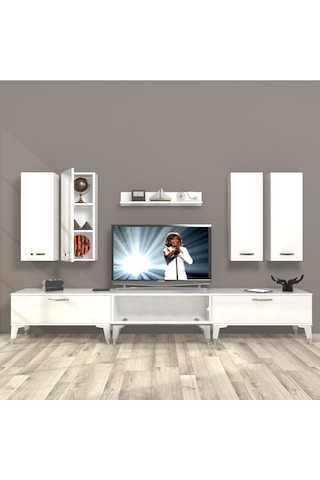 Decoraktiv Eko 8d Slm Silver Tv Ünitesi Tv Sehpası Beyaz