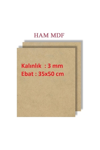 Mobilreyon - 4 Adet Duralit Ham Mdf 3 Mm Kalınlık, 35x50 Cm Resim Kağıdı Ölçüsü