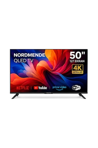 Nordmende Q50NM1105 Frameless 4K Ultra HD 50" 127 Ekran Uydu Alıcılı Android QLED TV
