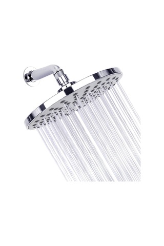 Xindoker 21cm Dairesel Abs Duş Başlığı - G1/2 Bağlantı, Otomatik Temizleyici Uçlar, Yüksek Basınç, Krom Boya Boru Hariç Gümüş