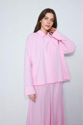 Defacto Regular Fıt Poplin Uzun Kollu Açık Pembe Tunik H5622ax26smpn105 Pembe-pn105