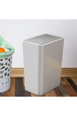 Suntek Dikdörtgen Çöp Kovası Şık Tasarım Garaj Ev Gri-12l Gri