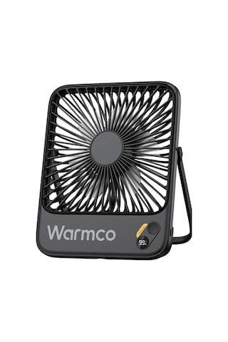 Warmco D3 10000mah Şarjlı Masaüstü Vantilatör Dijital Göstergeli Taşınabilir Powerbank Soğutucu Fan Siyah