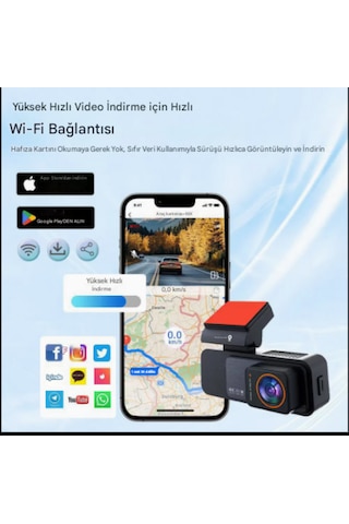 Oto Yol Park Kayıt Kamerası 4k Ön Arka Wifi