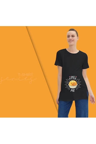 Bk Gift Espri Tasarımlı Siyah Hamile Tişörtü, Hamileye Hediye, Yeni Anne Hediyesi, Arkadaşa Hediye-13 001
