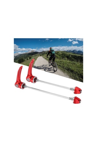 Xindoker 7075 Alüminyum Bisiklet Jant Hızlı Çıkartma Kolu - Dağ Ve Yol Bisikletleri İçin Ön 100mm Arka 135mm - Kırmızı Kırmızı