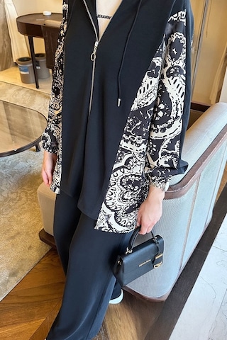 Desenli Oysho İkili Takım 1653 - Siyah Siyah