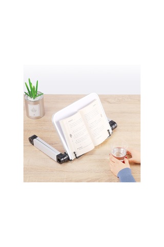 Xindoker Yüksek Kaliteli Çift Bölmeli Okuma Rakamı - Beyaz, Masüstü Kolluklu, Katlanabilir, Öğrenci/üniversite İçin Kitap Tutucu