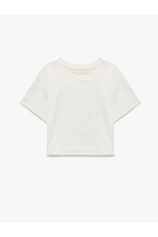 Koton Pullu Payetli Fiyonklu Ekru Kız Çocuk T-shirt 6skg10195ak Ekru
