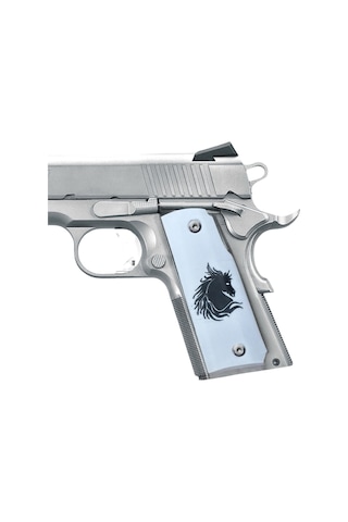 Rigor Universe Colt 1911 Uyumlu Tabanca Kabzası Petg 3d Baskı At Figürlü Beyaz
