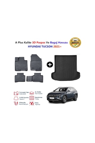 Hyundai Tucson 3d Paspas Havuzlu Ve Bagaj Havuzu Seti 2021 Sonrası