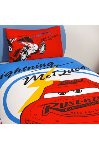 Taç Lisanslı Disney Cars Mcqueen Tek Kişilik Pamuk Nevresim Takımı 000000001000050247 Çok Renkli