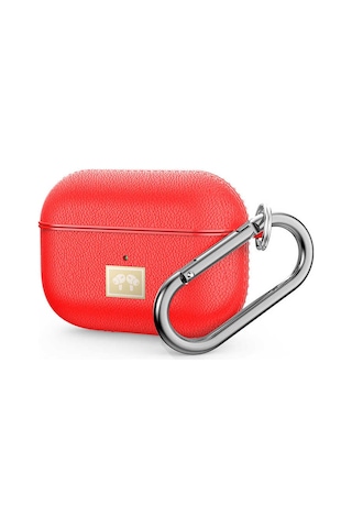 Wlons Airpods Pro Uyumlu Kılıf Deri Görünümlü Wlons Askılı Koruma Kılıfı Airpods Pro Uyumlu Kılıf Deri Görünümlü Wlons Askılı Koruma Kılıfı Kırmızı