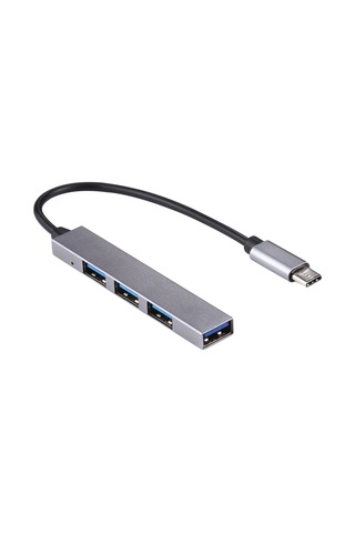 Sones T-818 4 X Usb 3.0 - Usb-c / Type-c Hub Adaptörü Gümüş Gri