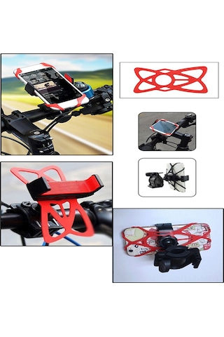 Mufunye Kırmızı Bisiklet Telefon Tutucu - 360 Derece Döner, Dayanıklı Abs Malzeme, Güvenli Sabitleme, Motor/scooter Uyumlu Kırmızı