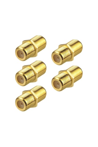 F Konnektör F Ara Altın Sarısı 5 Adet Kablo Ek Ara Aparatı Gold