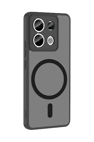 Xiaomi Redmi Note 13 Pro 5g Uyumlu Kılıf Mat Magsafe Şarj Özellikli Hassas Butonlu Renkli Yumuşak Kenarlı Premium Babet Kapak Siyah