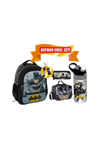 Okul Çantası , Beslenme Çantası, Çift Gözlü Kalem Kutusu , Çelik Matara Çok Renkli