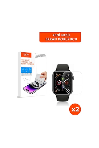 Watch Se 2022 Uyumlu 40mm 2 Adet Kırılmaz Cam Özel Kesim Hydrogel Film Şeffaf