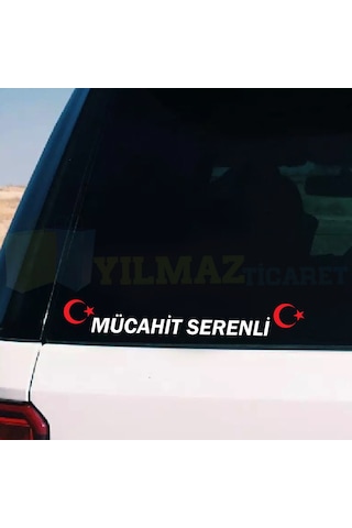 Kişiye Özel Isim Türk Bayrağı Oto Sticker Yapıştırma Etiket 2 Ad
