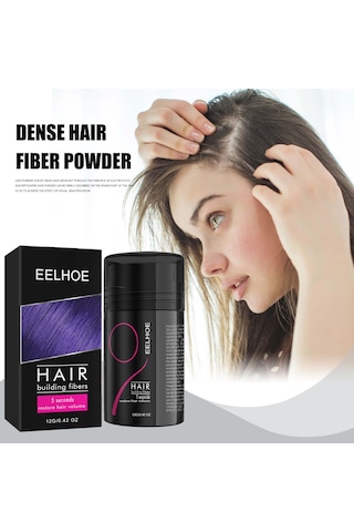 Eelhoe Saç Kalınlaştırıcı Elyaf Tozu 12g Saç Yapı Lifleri Doğal Siyah