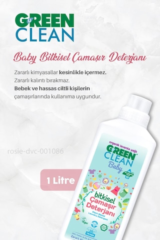 Green Clean 7 Al 6 Öde Baby Çamaşır Deterjanı 1000 Ml Ve Rosie Hediye 1 L