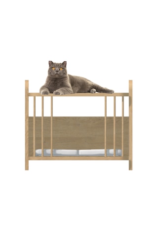 Ahşap Çerçeveli Evcil Hayvan Yatağı Kedi & Köpek İçin Yatak Yanı / Koltuk Yanı Pet Sofa