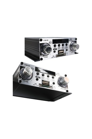 Magicvoice Yw-191l 12 Volt 100 Watt Motosiklet Bluetooth Amfi Usb Sd Kart 2 Kanal Pazarcı Anfi 125x95x40mm Mini Anfi