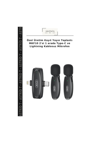 Özel Üretim Kayıt Yayın Toplantı Mkf10 2'si 1 Arada Type-c Ve Lightning Kablosuz Mikrofon