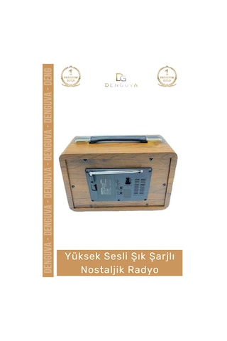 Radyo Bluetooth Usb Sd Aux Fm 5 Band Retro Büyük Boy Şarjlı Radyo Nostaljik Müzik Kutusu