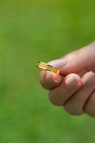 Çgk Kuyumculuk İnce Hasır Altın Yüzük Yaldız