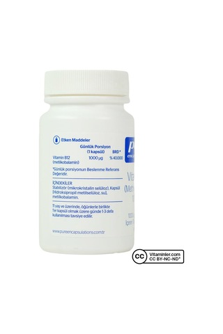 Pure Encapsulations Vitamin B12 1000 Mcg 60 Kapsül