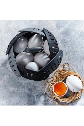 Gri Pratik Buharda Lezzetli Sebze Meyve Haşlama Pişirme Sepeti