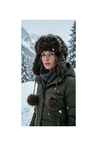 Emybox Rus Şapkası Kadın Ushanka Kürk Kalpak - Soğuk Geçirmez Kulaklı Ponponlu Kışlık Şapka Kahverengi