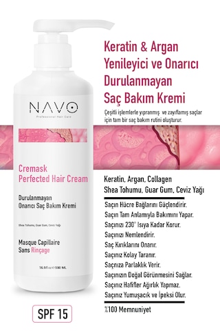 Argan&keratin Bağ Onarıcı Ve Şekillendirici Saç Bakım Kremi Cremask Perfected Haır Cream