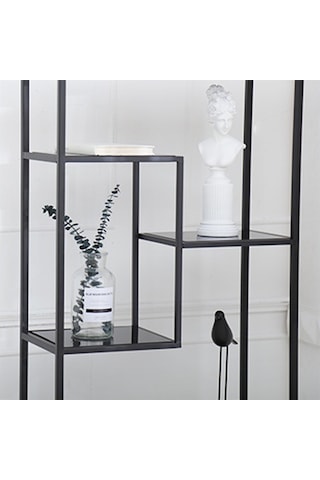 Sela Siyah Metal Kitaplık