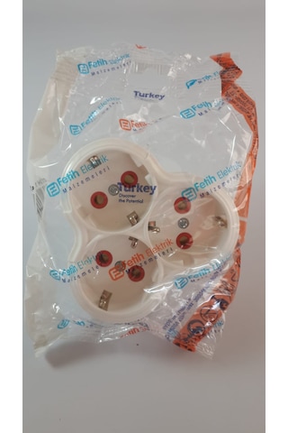 3'lü Priz Üç Girişli Topraklı Elektrik Piriz 3'lü Griş