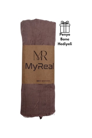 Myreal Bambu Kraş Şal Vizon - Ütü Gerektirmeyen Doğal Doku 90x200 Cm Vizon - Bej