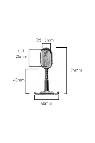 Oval Ayaklı Flanş Dolap İçi Halka Gardrop Elbise Askı Flanşı Boru Tutucu Aparatı -2 Adet Gri