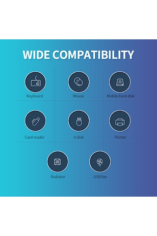 Yaleker Usb2.0 4 Port Hub Dönen Usb Hub, Bilgisayar Klavye Fare Usb Çevirici, 480mbps Hızlı Veri Aktarımı, Dizüstü Masaüstü Uyumlu