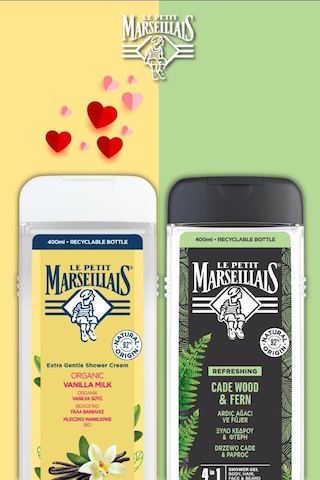 Le Petit Marseillais Men Ardıç Ağacı & Füjer + Vanilya Sütü & Ada Limonu Duş Jeli 2 x 400 ML