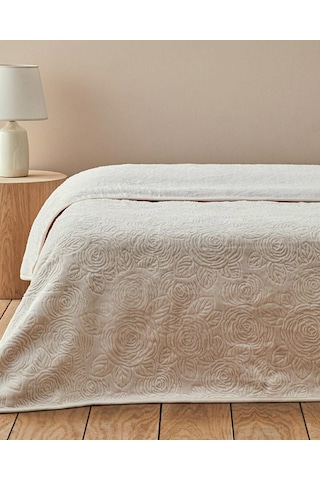 English Home Shabby Rose Emboss Çift Kişilik Battanä Ye 200 X 220 Krem
