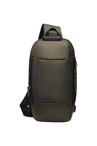 Wondernest Ozuko 9223 Korsan Güçlü Erkek Çanta, Usb Şarj, Suya Dayanıklı, Büyük Boy, Stil: Güvenli Tasarım Altın