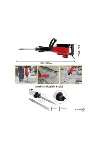 Nuspower 16 Kg Darbeli Kırıcı Delici Hilti 1800w Profesyonel Beton Kırma Makinesi