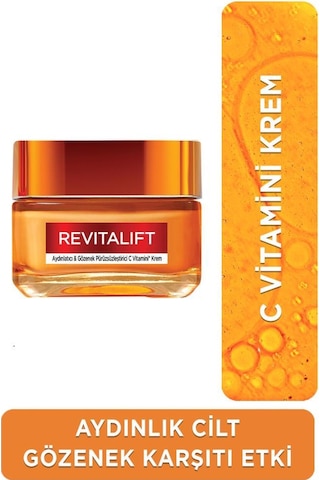L'Oréal Paris Revitalift Clinical Günlük Yüz Güneş Kremi SPF50+ 50 ML + Aydınlatıcı C Vitamini İçerikli Yüz Kremi 50 ML